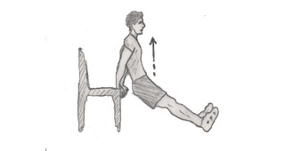 Triceps-Triceps dip on chair