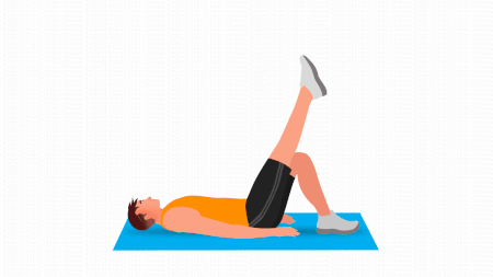 Abs-Hip bridge & leg lift right